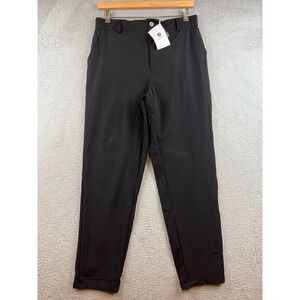 NWT Runcati Mens Black Casual Golf Pants Stretch Tapered Trousers  Large